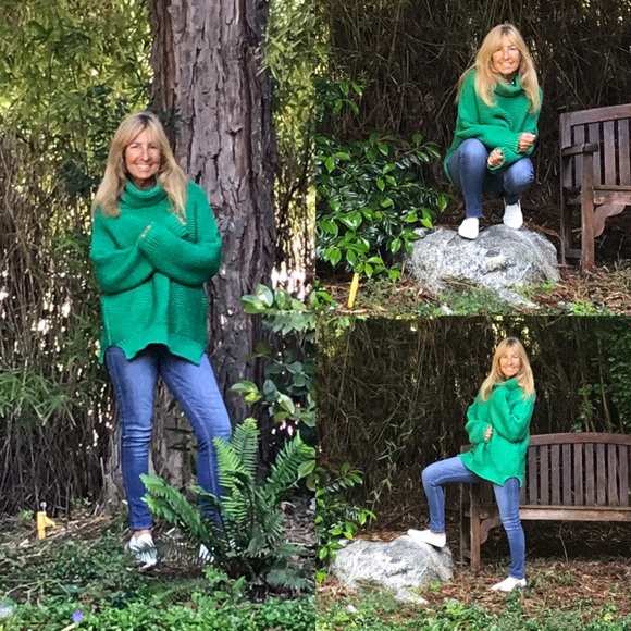 Green Extra Thick & Chunky Turtleneck Knit Sweater - Picture 8 of 9